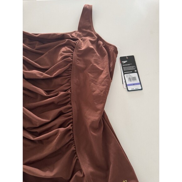 Speedo Women's Swimsuit One Piece Endurance+ Shirred Tank Moderate Cut brown 18 - Picture 7 of 16